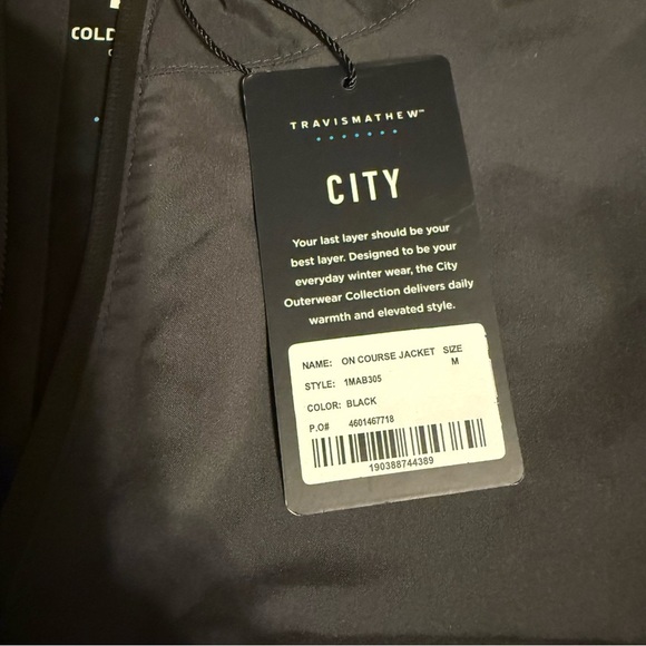 NEW Travis Mathew Men's On Course Golf Jacket Black Sz M Waterproof Lightweight - Picture 9 of 15